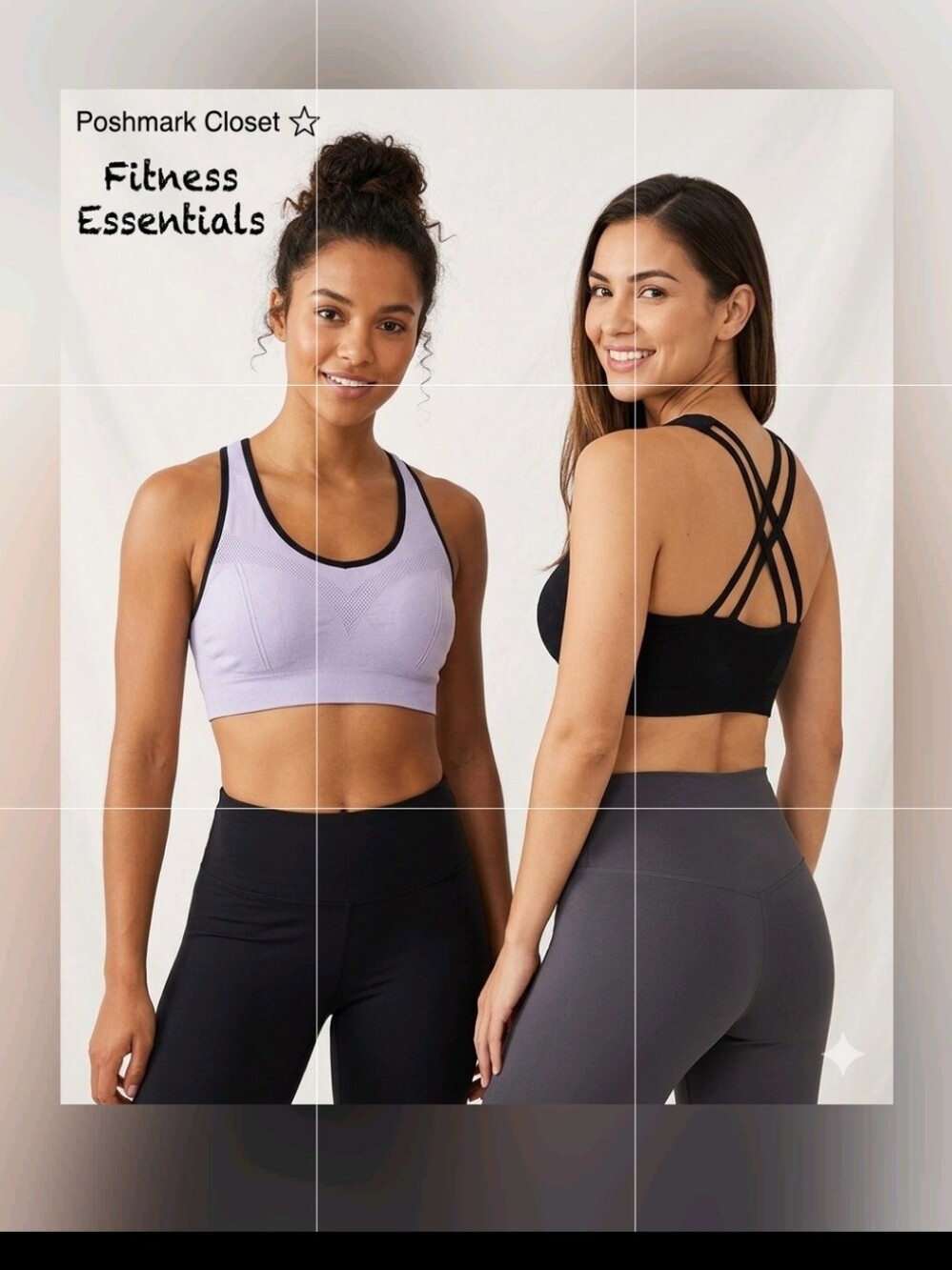 Set Of 2 Seamless Strappy Back Sports Bras, Criss Cross Athletic Tops Yoga  Gymm